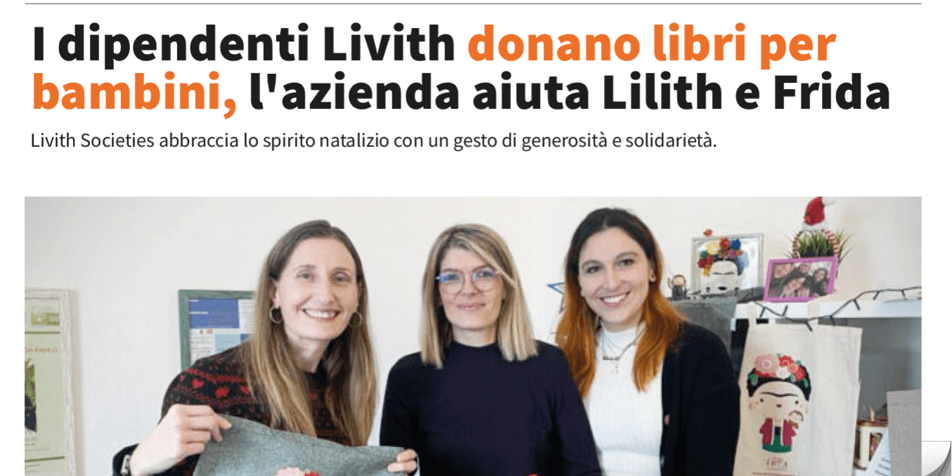 I DIPENDENTI LIVITH DONANO LIBRI PER BAMBINI, L’AZIENDA AIUTA LILITH E FRIDA
